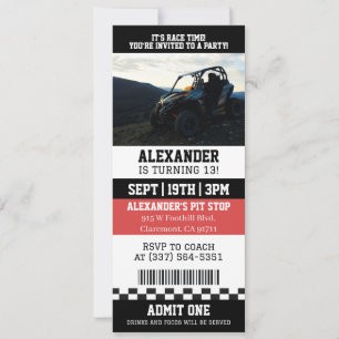 Invitation Anniversaire Fête Quad ATV 4 Roues