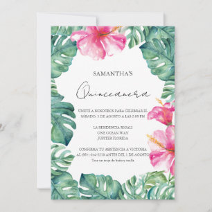 Invitation Anniversaire Fête Thème Tropical Quinceanera
