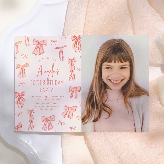 Invitation Anniversaire Fille Arc-en-Ciel Rose Fan (Créateur téléchargé)