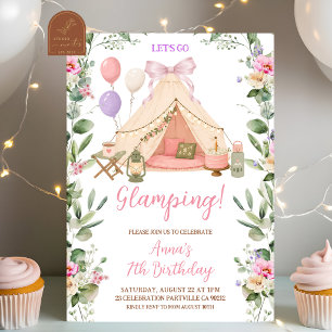 Invitation Anniversaire Fille Coquette Arc Glamping