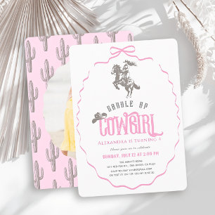 Invitation anniversaire Fille Cowgirl Western `Fil