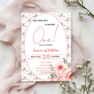Invitation Anniversaire Fille Élégante Aquarelle R