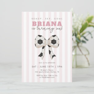 Invitation Anniversaire Fille Football Rose