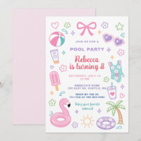 Invitation anniversaire fille rose Tween Teen Dood