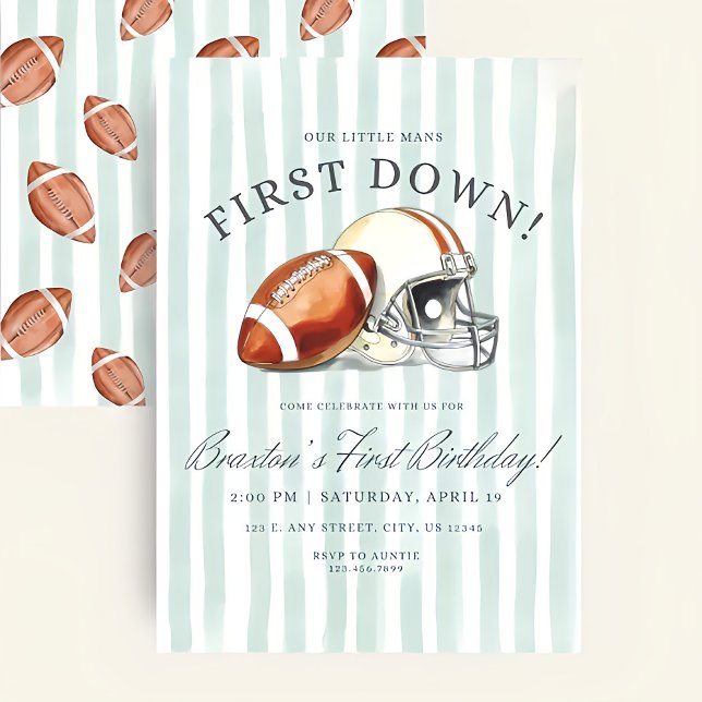 Invitation anniversaire First Down, Invitation de  (Créateur téléchargé)