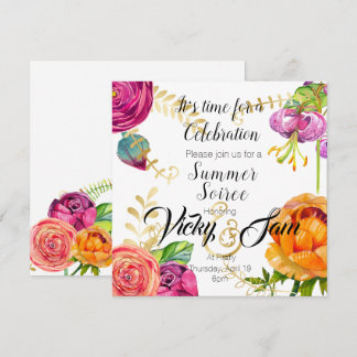 Invitation anniversaire floral de douche de partie de brunch