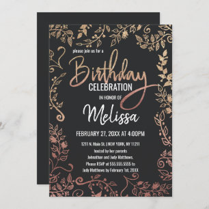 Invitation Anniversaire floral d'Ombre de parties