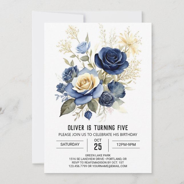Invitation Anniversaire floral du Pastel numérique (Devant)