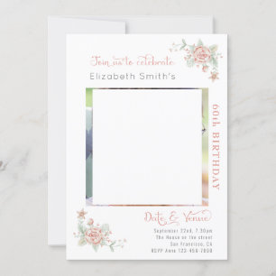 Invitation Anniversaire floral féminin