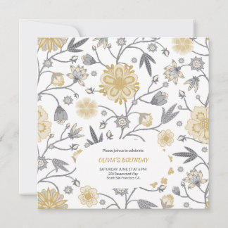 Invitation Anniversaire floral indien