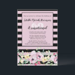 Invitation Anniversaire floral rayé noir élégant<br><div class="desc">Célébrez un anniversaire marquant dans le style avec notre invitation de fête élégante et personnalisable conçue spécialement pour les femmes. Que vous planifiez un 40e, 50e, 60e, 70e ou 80e anniversaire ou tout autre âge, cette invitation est la façon parfaite de donner le ton pour une célébration inoubliable. Le modèle...</div>