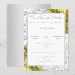INVITATION ANNIVERSAIRE FLORALE JAUNE À LA FRONTIÈRE DE L'ARG