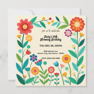 Invitation Anniversaire florissant
