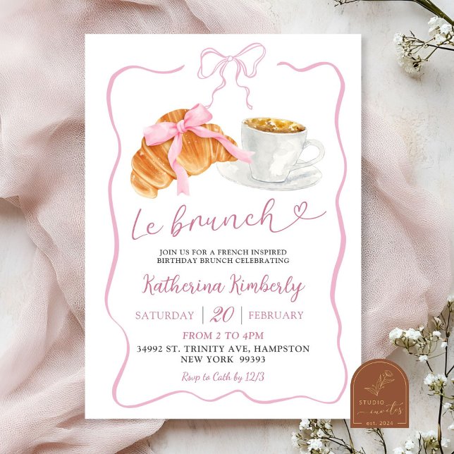 Invitation Anniversaire français Brunchons à la parisienne (Créateur téléchargé)