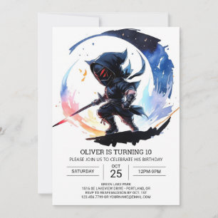 Invitation Anniversaire furtif des enfants de l'épée Ninja