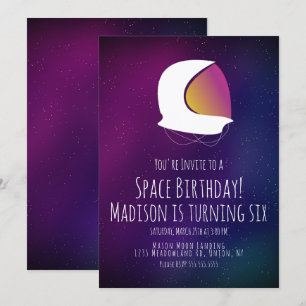 Invitation Anniversaire Galaxie Espace Dégradé 