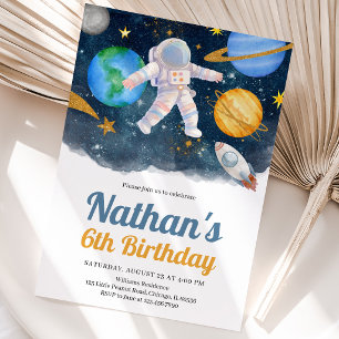 Invitation Anniversaire Galaxie Espace Extra-Atmosphérique