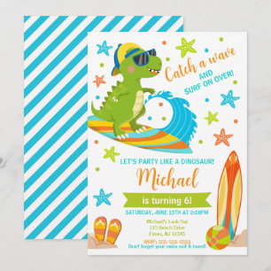 Invitation Anniversaire Garçon Thème Dinosaure T-Rex Fête d'é
