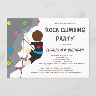 Invitation Anniversaire Garçons Escalade de Roche
