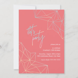 Invitation Anniversaire géométrique coloré moderne