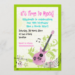 Invitations Faire Part Cartes Anniversaire Guitare Zazzle Fr