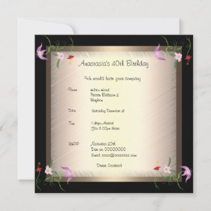 Invitation Anniversaire Glamour Floral