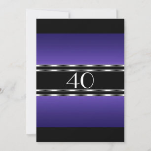 Invitation Anniversaire Glamour Violet avec Grand 
