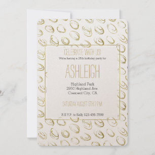 Invitation Anniversaire Gold Cercles Abstraits