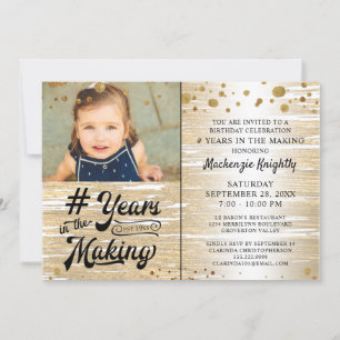 Invitation Anniversaire Gold Confetti ANNÉES DANS LA FABRICAT