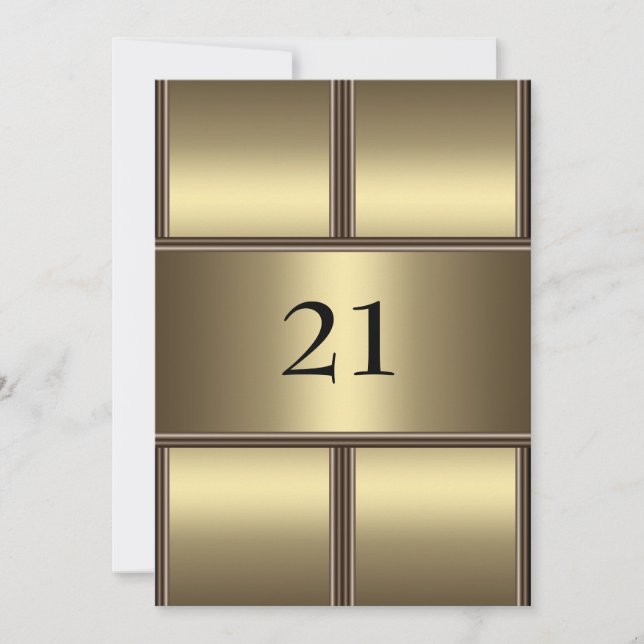 Invitation Anniversaire Gold Glamour (Devant)