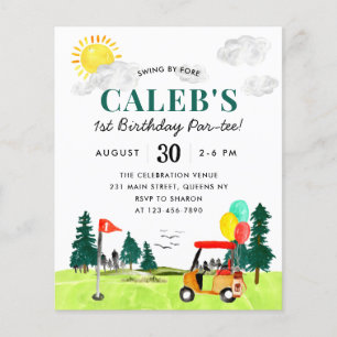 Invitation anniversaire golf pour enfants Budget S