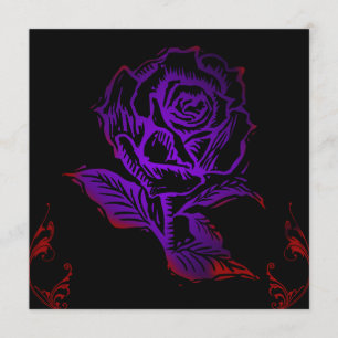 Invitation anniversaire gothique Rose pourpre