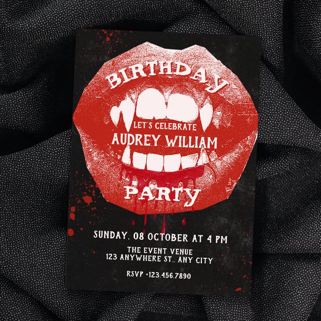 Invitation anniversaire grunge flippant (Créateur téléchargé)