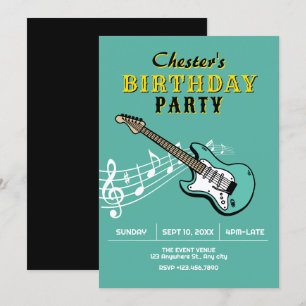 Invitation Anniversaire guitare