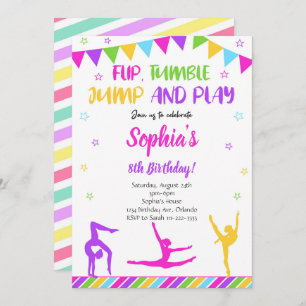 Invitation Anniversaire Gymnastique Flip Tumble