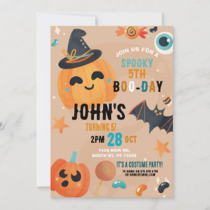 Invitation Anniversaire Halloween Citrouille Blue Party Enfan