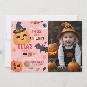 Invitation Anniversaire Halloween Citrouille Photo Party Enfa