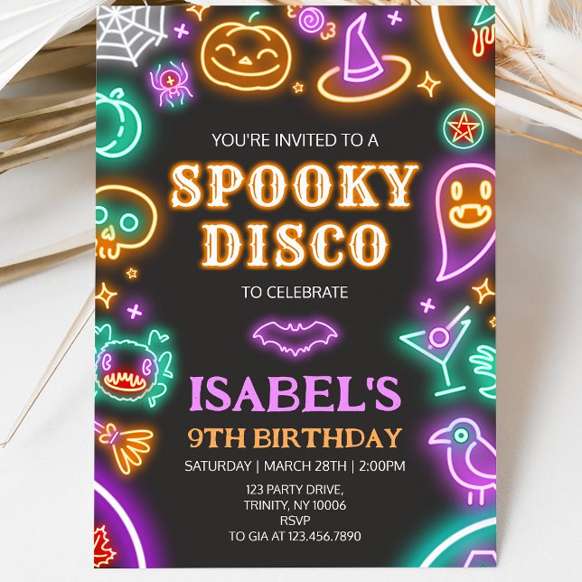 Invitation Anniversaire Halloween Disco Épouvantable (Créateur téléchargé)