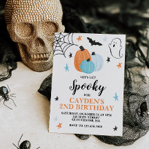 Anniversaire Halloween Effrayant Citrouilles Bleue