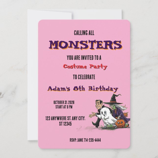 Invitation Anniversaire Halloween Enfants Halloween Party  (Devant)