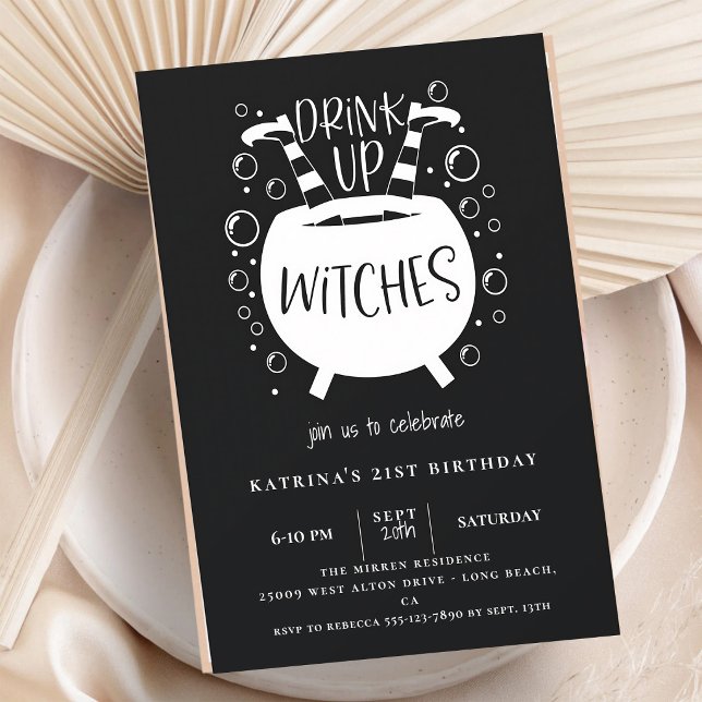 Invitation Anniversaire Halloween Sorcières Bois Ça (Créateur téléchargé)