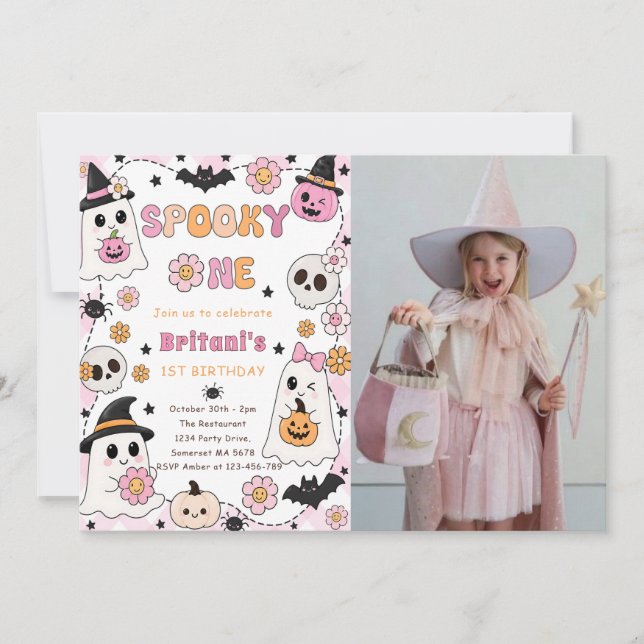 Invitation Anniversaire Halloween Spooky One  (Devant)