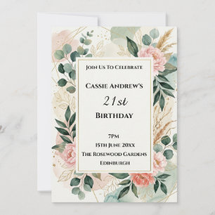 Invitation Anniversaire Important avec une Décoration Tropica