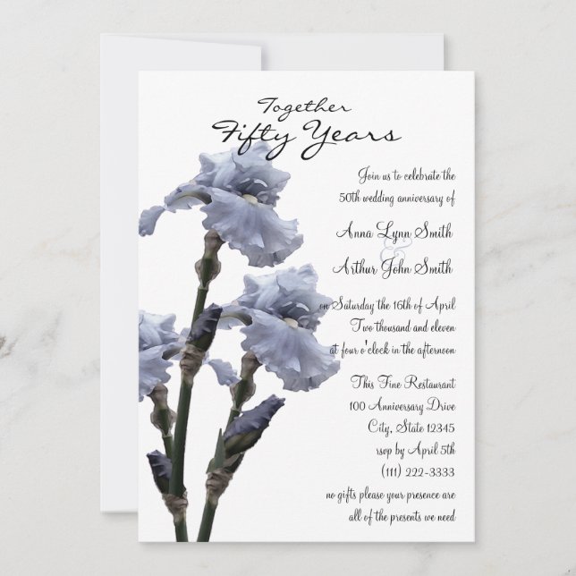 Invitation Anniversaire Iris (Devant)