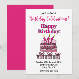 Invitation Anniversaire Joyeux Anniversaire Fête Anniversaire