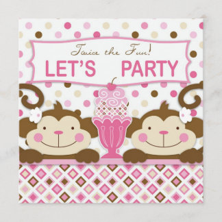 Invitation Anniversaire jumel de parfait de singes et de