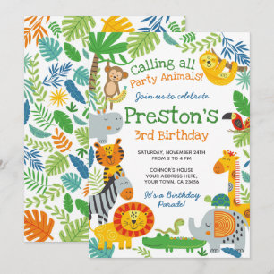 Invitation Anniversaire Jungle
