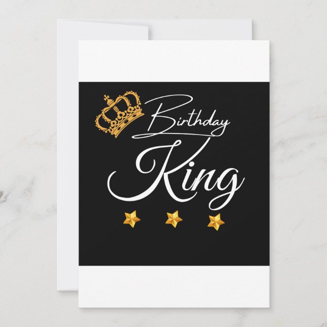 Invitation Anniversaire King Couronne design, Anniversaire (Devant)