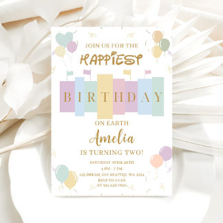 Invitation Anniversaire le plus heureux sur Terre Anniversair