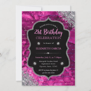 Invitation Anniversaire Lettres de Sirène Paillett